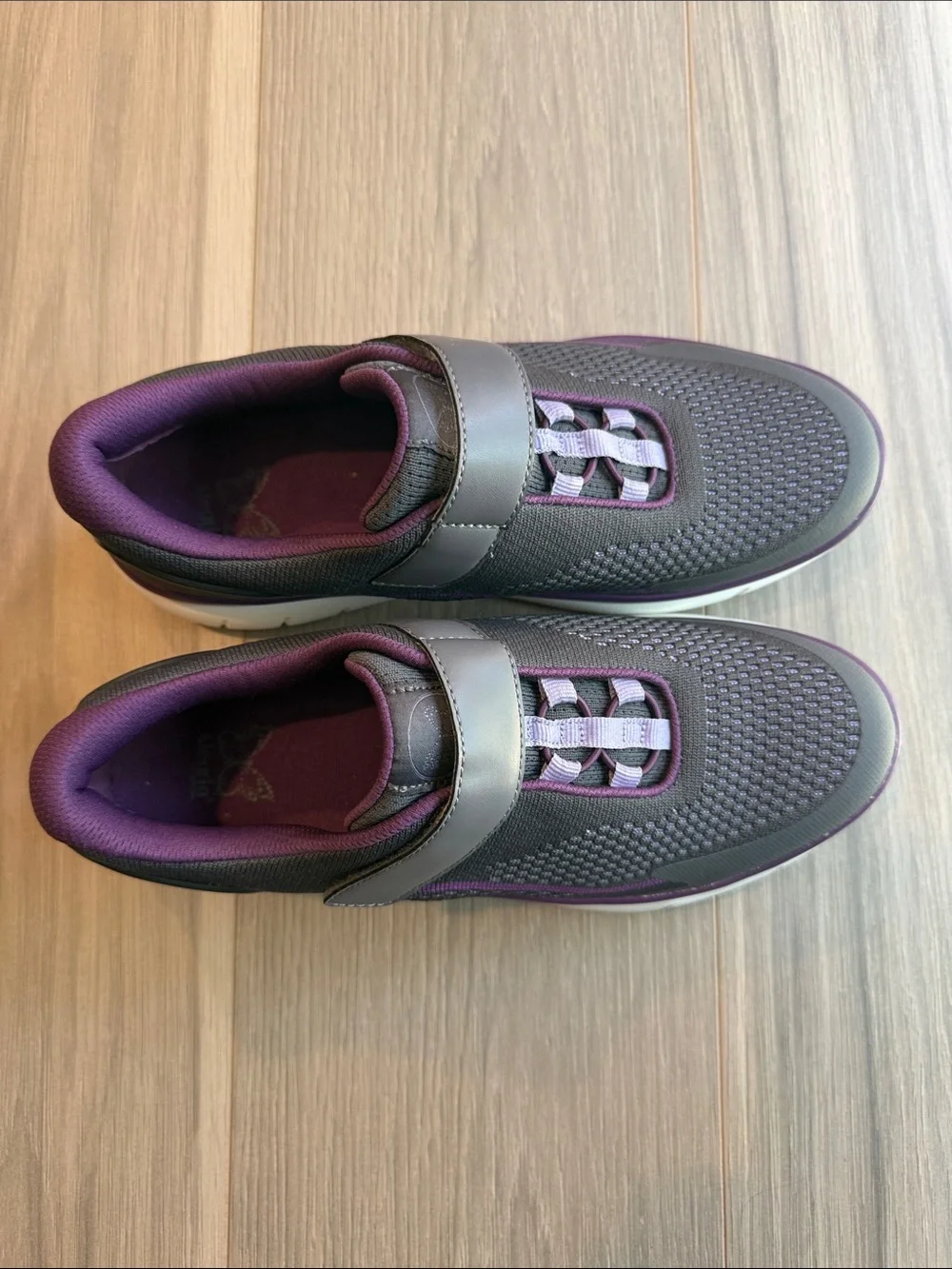 Alegria Women's Breez Steel Gray/Purple Sneakers Size 41 (10.5-11 US )